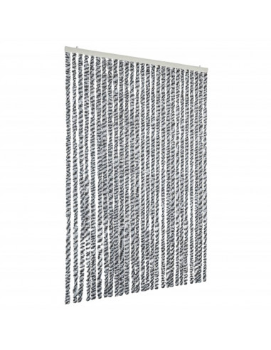 Tenda Antimosche Grigia Nera e Bianca 118x220 cm in Ciniglia