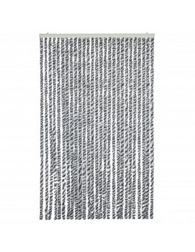 Tenda Antimosche Grigia Nera e Bianca 118x220 cm in Ciniglia