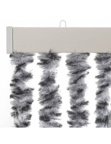 Tenda Antimosche Grigia Nera e Bianca 118x220 cm in Ciniglia