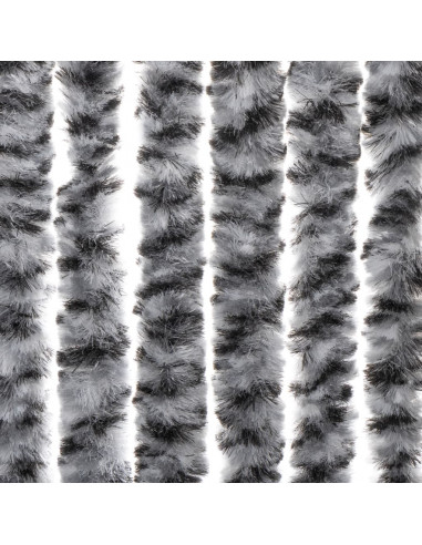 Tenda Antimosche Grigia Nera e Bianca 118x220 cm in Ciniglia