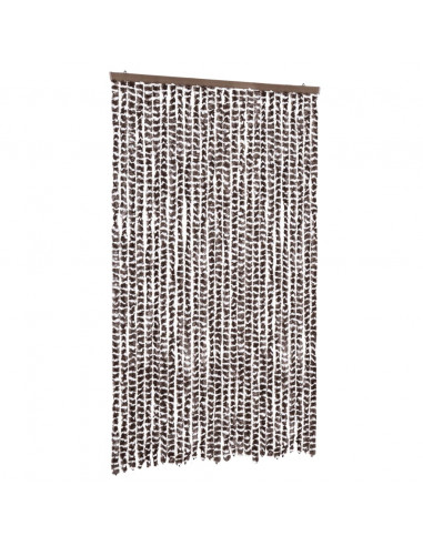 Tenda Antimosche Marrone e Bianca 118x220 cm in Ciniglia