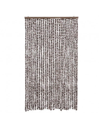 Tenda Antimosche Marrone e Bianca 118x220 cm in Ciniglia