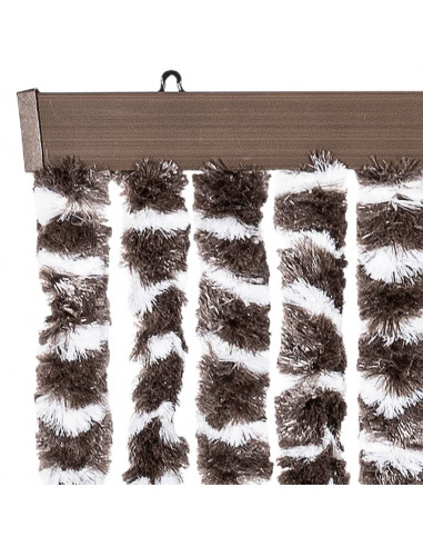 Tenda Antimosche Marrone e Bianca 118x220 cm in Ciniglia