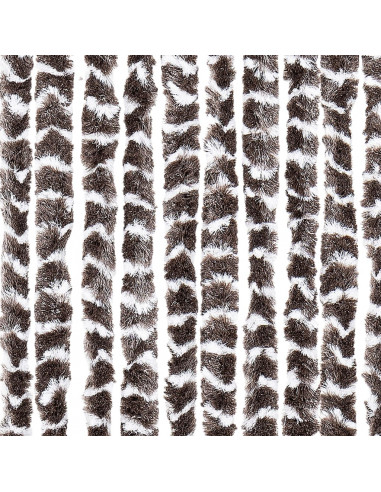 Tenda Antimosche Marrone e Bianca 118x220 cm in Ciniglia