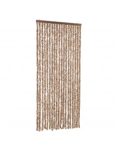 Tenda Antimosche Beige e Marrone Scuro 56x200 cm in Ciniglia 2