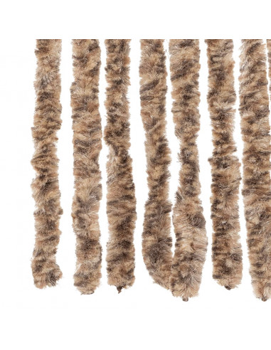 Tenda Antimosche Beige e Marrone Scuro 56x200 cm in Ciniglia