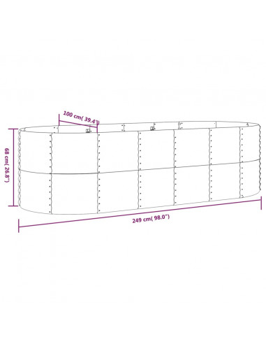Letto Giardino Acciaio Verniciato a Polvere 249x100x68 cm Verde