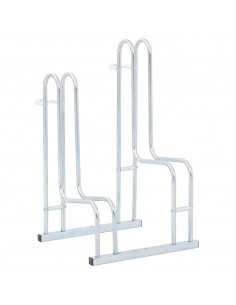 Supporto per 2 Bici da Pavimento Autoportante Acciaio Zincato 2