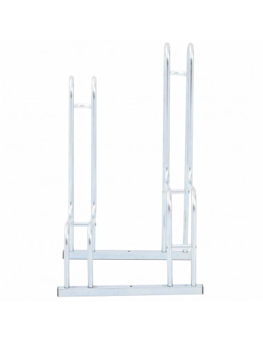 Supporto per 2 Bici da Pavimento Autoportante Acciaio Zincato