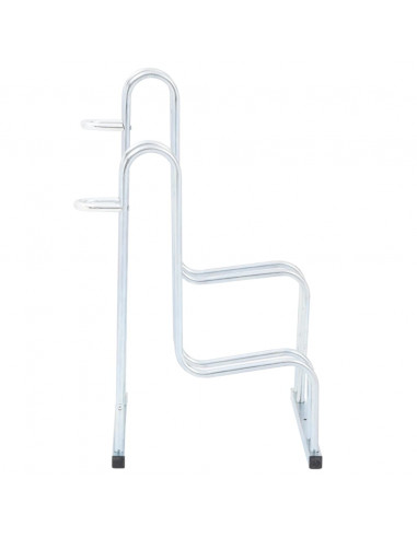 Supporto per 2 Bici da Pavimento Autoportante Acciaio Zincato