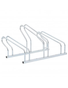 Supporto per 3 Bici da Pavimento Autoportante Acciaio Zincato 2