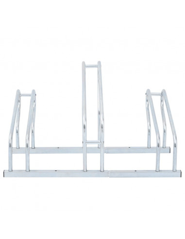 Supporto per 3 Bici da Pavimento Autoportante Acciaio Zincato