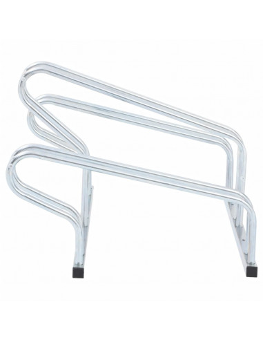 Supporto per 3 Bici da Pavimento Autoportante Acciaio Zincato