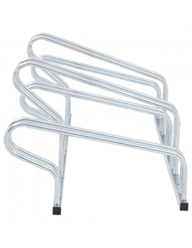 Supporto per 5 Bici da Pavimento Autoportante Acciaio Zincato