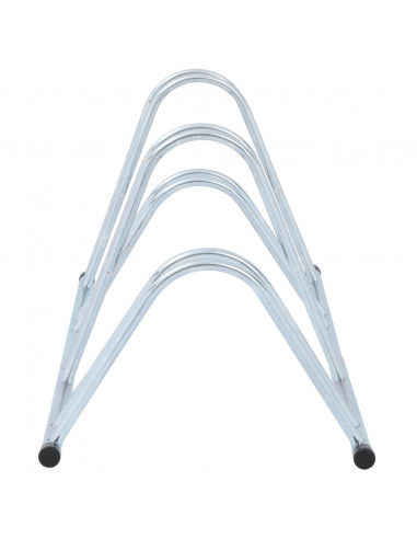 Supporto per 4 Bici da Pavimento Autoportante Acciaio Zincato