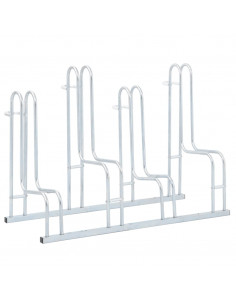 Supporto per 4 Bici da Pavimento Autoportante Acciaio Zincato 2