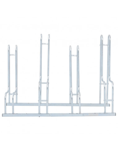 Supporto per 4 Bici da Pavimento Autoportante Acciaio Zincato