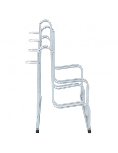 Supporto per 4 Bici da Pavimento Autoportante Acciaio Zincato