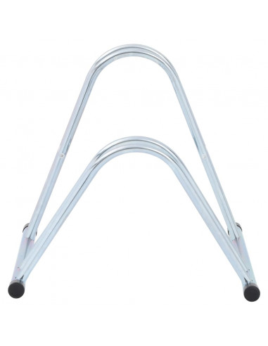 Supporto per 2 Bici da Pavimento Autoportante Acciaio Zincato