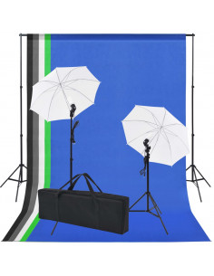 Kit Studio Fotografico con 5 Sfondi Colorati e 2 Ombrelli 2