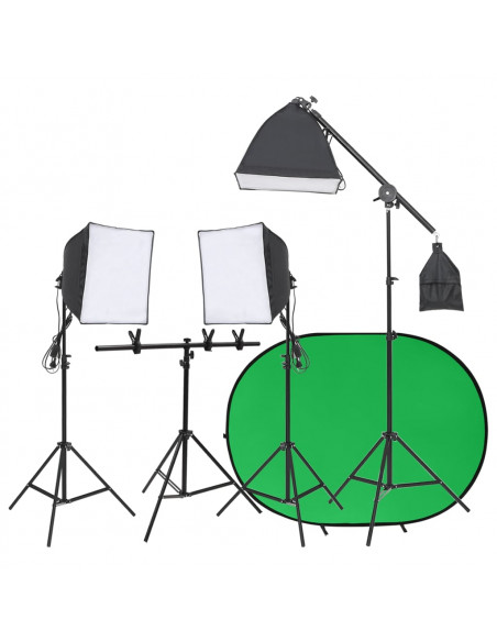 Kit per Studio Fotografico con Set di Luci e Fondale
