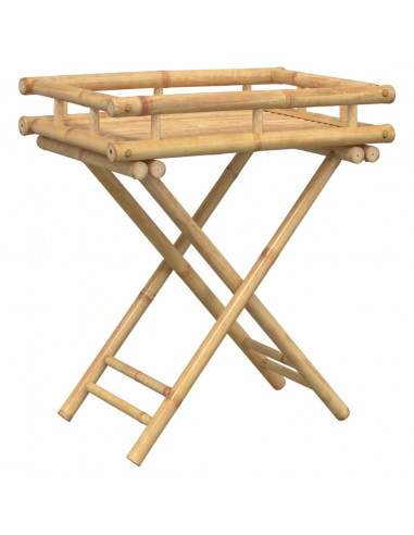 Tavolino Vassoio Pieghevole 60x40x68 cm in Bambù