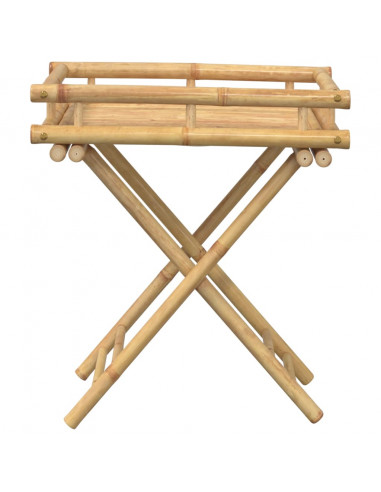 Tavolino Vassoio Pieghevole 60x40x68 cm in Bambù