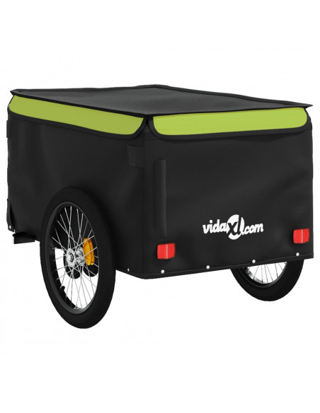 Rimorchio da Bici Nero e Verde 45 kg in Ferro