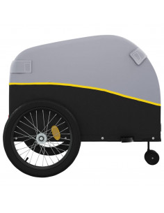 Rimorchio da Bici Nero e Giallo 45 kg in Ferro 2