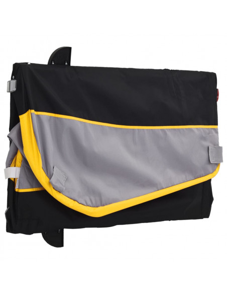 Rimorchio da Bici Nero e Giallo 45 kg in Ferro