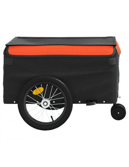 Rimorchio da Bici Nero e Arancione 45 kg in Ferro
