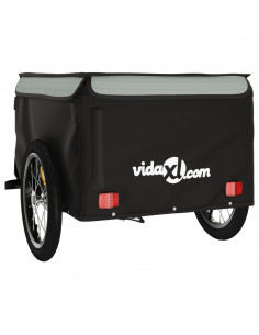 Rimorchio da Bici Nero e Grigio 45 kg in Ferro 2