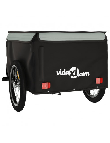Rimorchio da Bici Nero e Grigio 45 kg in Ferro