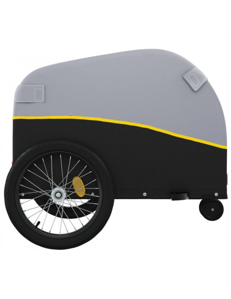 Rimorchio da Bici Nero e Giallo 30 kg in Ferro