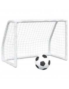 Porte Calcio Bambini 2pz con Pallone Bianco 64x35x48 cm Metallo 2