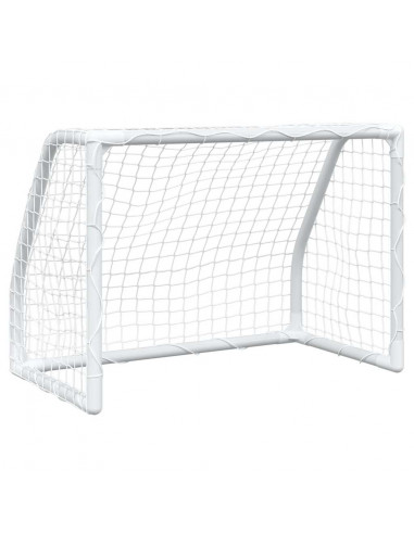 Porte Calcio Bambini 2pz con Pallone Bianco 64x35x48 cm Metallo