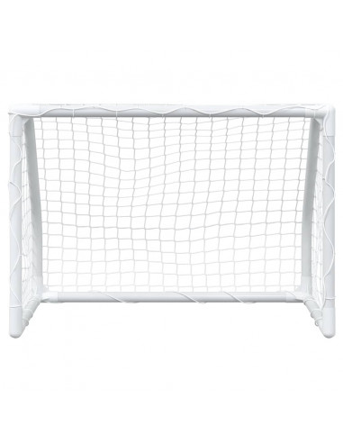 Porte Calcio Bambini 2pz con Pallone Bianco 64x35x48 cm Metallo