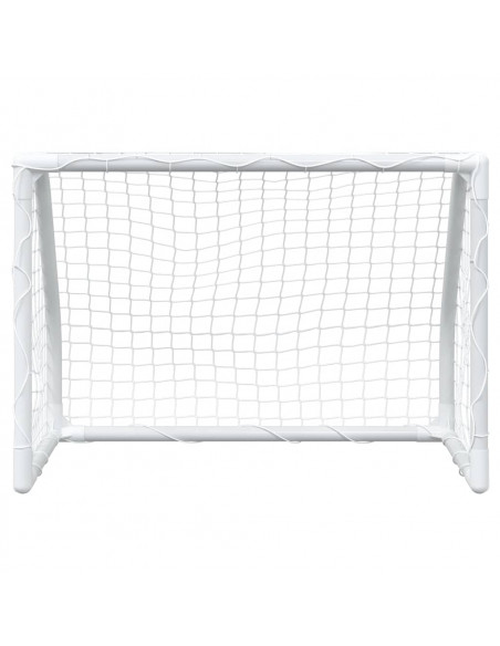 Porte Calcio Bambini 2pz con Pallone Bianco 64x35x48 cm Metallo