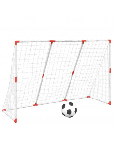 Porte Calcio Bambini con Palloni 2 in 1 Bianche 184x64x124 cm 2