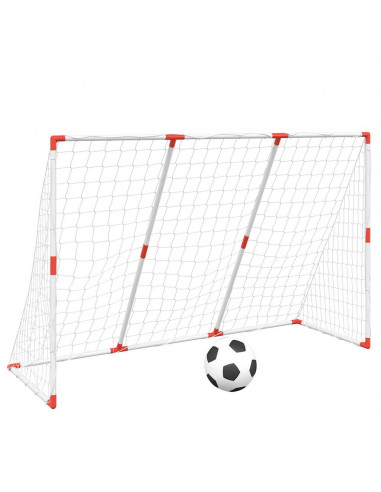 Porte Calcio Bambini con Palloni 2 in 1 Bianche 184x64x124 cm