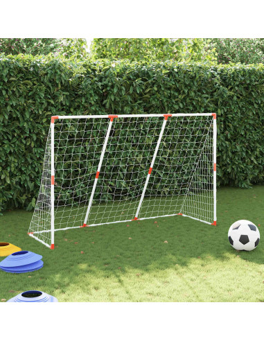Porte Calcio Bambini con Palloni 2 in 1 Bianche 184x64x124 cm