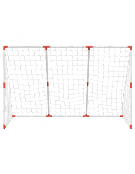 Porte Calcio Bambini con Palloni 2 in 1 Bianche 184x64x124 cm