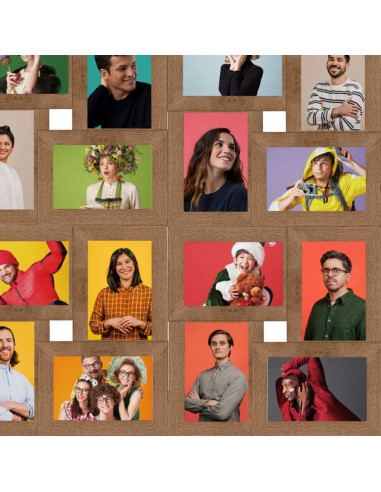 Cornice per Collage 24x(10x15 cm) Foto Marrone Chiaro in MDF