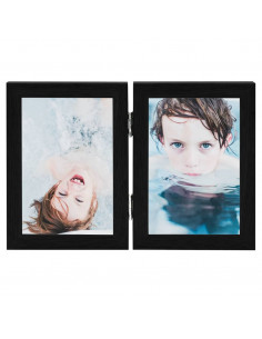 Cornice Portafoto a Libro Nera per 2 Foto 13x18cm 2