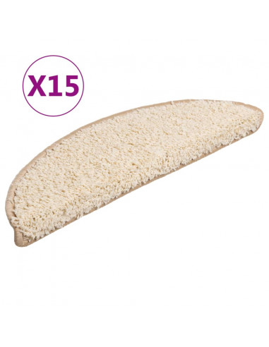Tappetini per Scale 15 pz Crema 56x17x3 cm