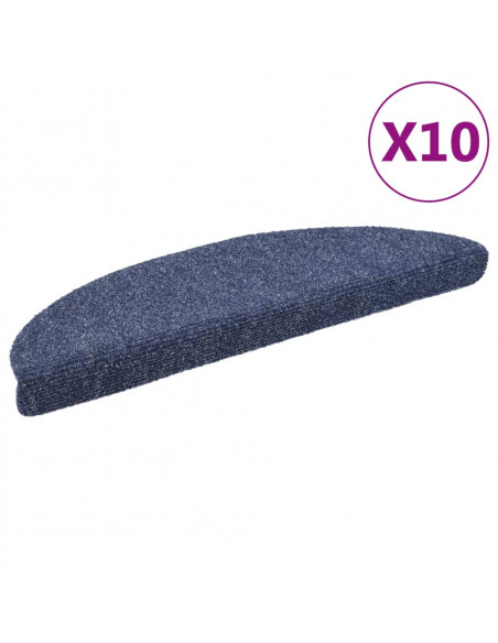 Tappetini Adesivi per Scale 10 pz 56x17x3 cm Blu Agugliati