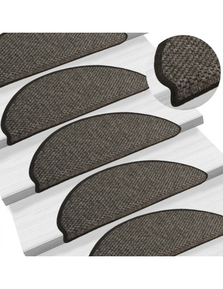 Tappeti Autoadesivi Scale Aspetto Sisal 15pz 65x21x4 Antracite