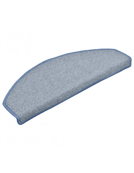 Tappetini per Scale 15 pz Grigio Chiaro e Blu 65x24x4 cm