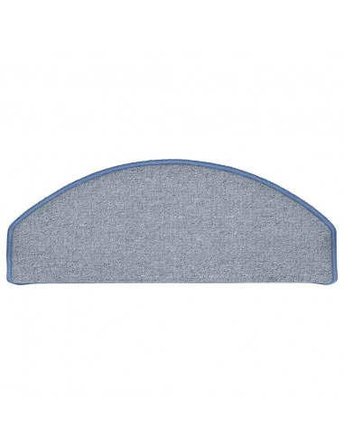 Tappetini per Scale 15 pz Grigio Chiaro e Blu 65x24x4 cm
