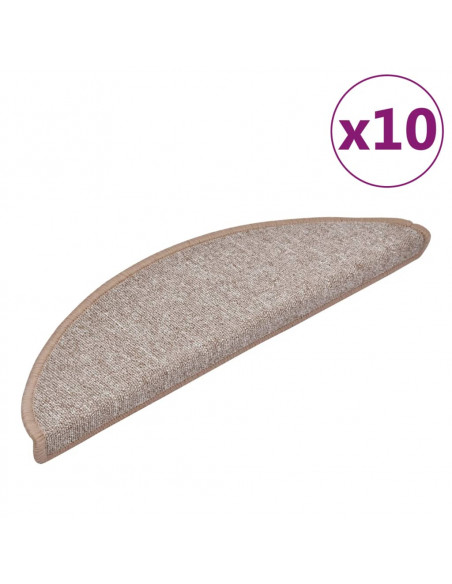 Tappetini per Scale 10 pz 56x17x3 cm Marrone Chiaro